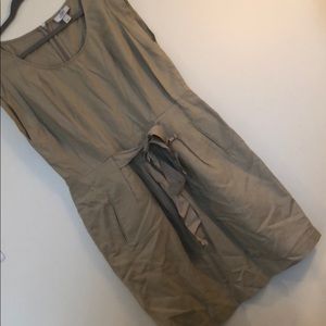 LOFT Linen Blend Dress - Tie Waist - Pockets - 10